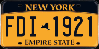 NY license plate FDI1921