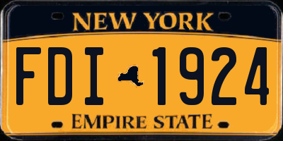 NY license plate FDI1924