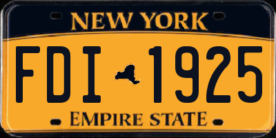 NY license plate FDI1925