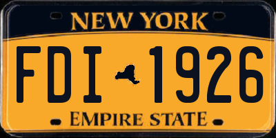 NY license plate FDI1926