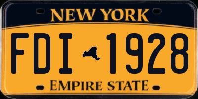 NY license plate FDI1928