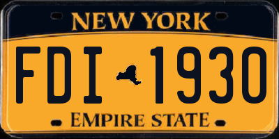 NY license plate FDI1930