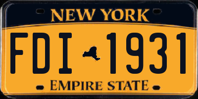 NY license plate FDI1931