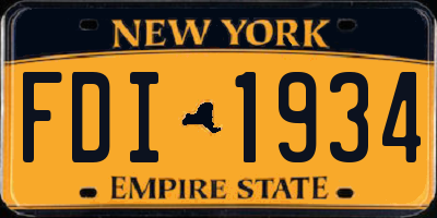 NY license plate FDI1934