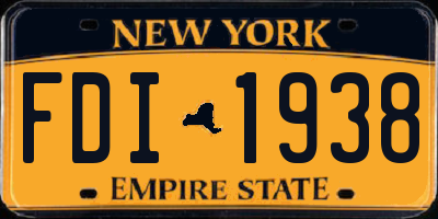 NY license plate FDI1938
