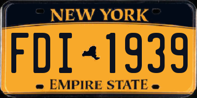 NY license plate FDI1939