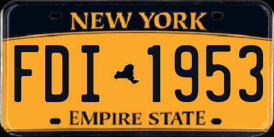 NY license plate FDI1953