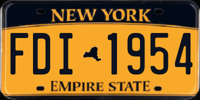 NY license plate FDI1954