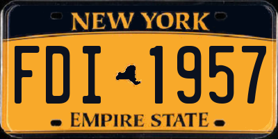 NY license plate FDI1957