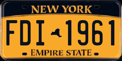 NY license plate FDI1961