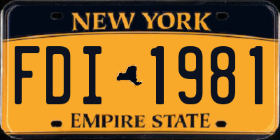 NY license plate FDI1981