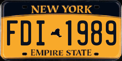 NY license plate FDI1989