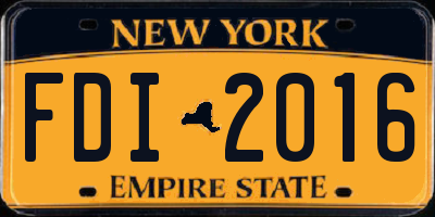 NY license plate FDI2016