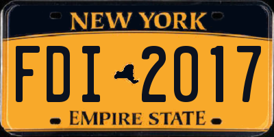 NY license plate FDI2017