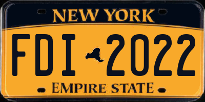 NY license plate FDI2022