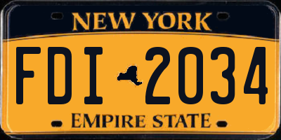NY license plate FDI2034