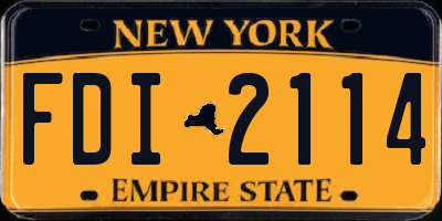 NY license plate FDI2114