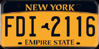 NY license plate FDI2116