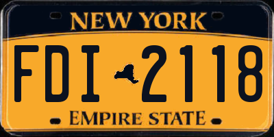 NY license plate FDI2118