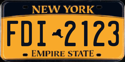 NY license plate FDI2123