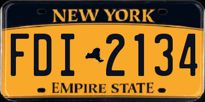 NY license plate FDI2134