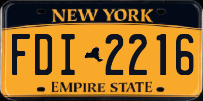 NY license plate FDI2216