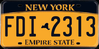 NY license plate FDI2313