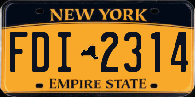 NY license plate FDI2314