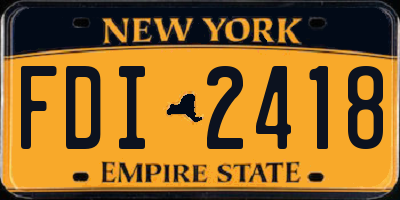 NY license plate FDI2418