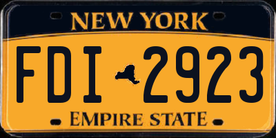 NY license plate FDI2923