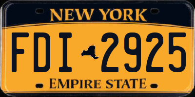 NY license plate FDI2925