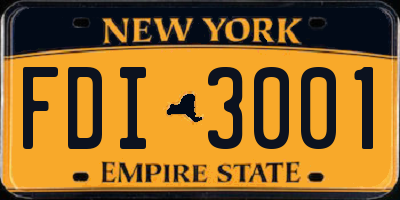 NY license plate FDI3001