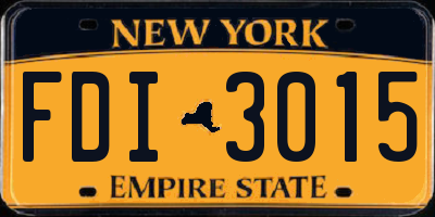 NY license plate FDI3015