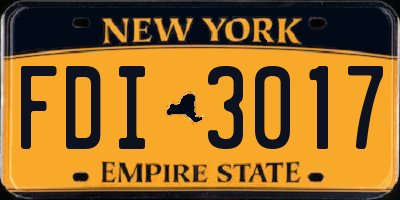 NY license plate FDI3017