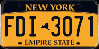 NY license plate FDI3071