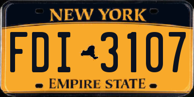 NY license plate FDI3107