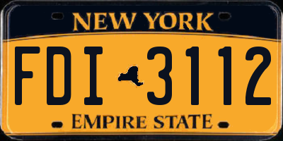 NY license plate FDI3112