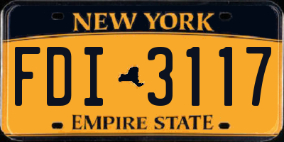 NY license plate FDI3117