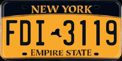 NY license plate FDI3119