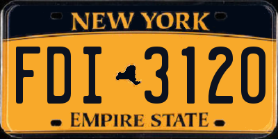 NY license plate FDI3120