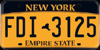 NY license plate FDI3125