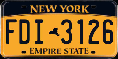 NY license plate FDI3126