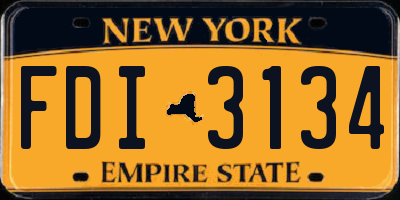 NY license plate FDI3134