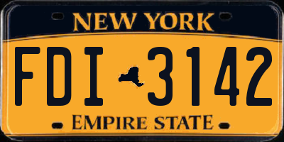 NY license plate FDI3142