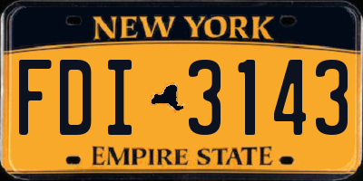 NY license plate FDI3143