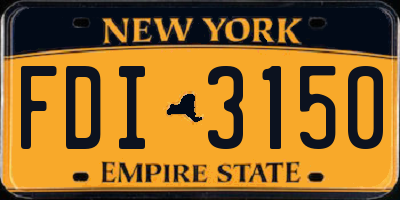 NY license plate FDI3150