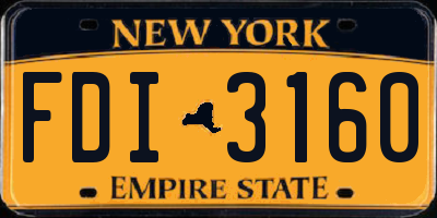 NY license plate FDI3160