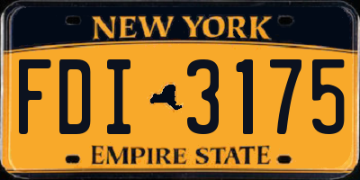 NY license plate FDI3175