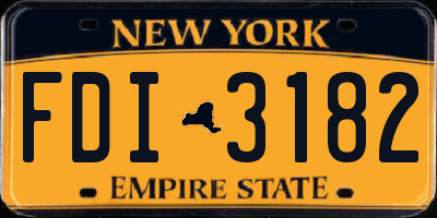 NY license plate FDI3182