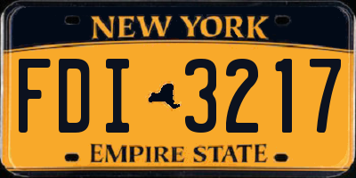 NY license plate FDI3217